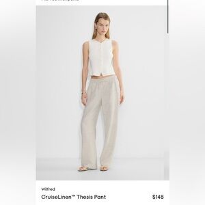Wilfred Thesis Pant in Natural Ecru Colour in size Extra Small